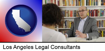 a legal consultant conversing with a client in Los Angeles, CA